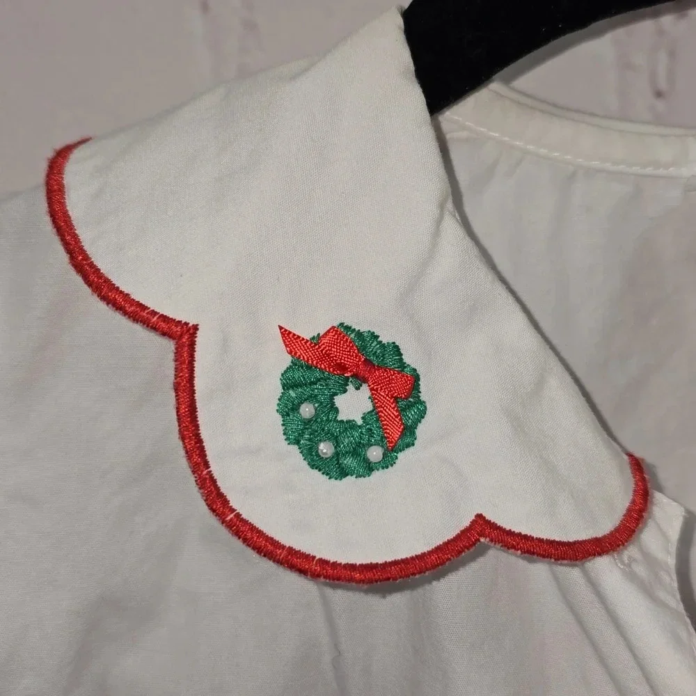 Hartstrings Girls Christmas Weath Long Sleeve Shirt